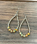 726379, 2" Western Silver Navajo Gemstone Earrings