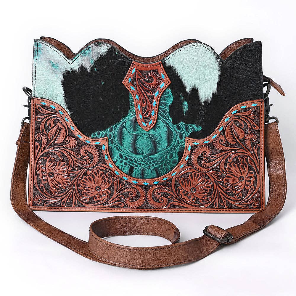 1586 Crossbody Hand Tooled Genuine Western Leather Women Bag