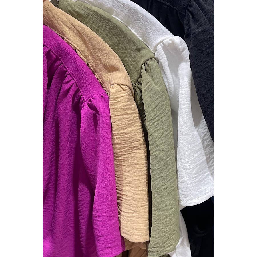 PLUS SIZE V NECK SHORT SLEEVE BLOUSE
