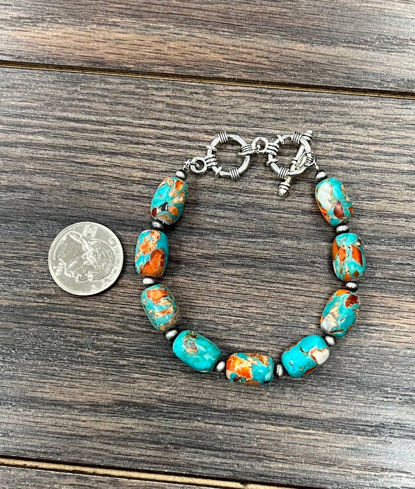 711597, Western Gemstone Adjustable Bracelet